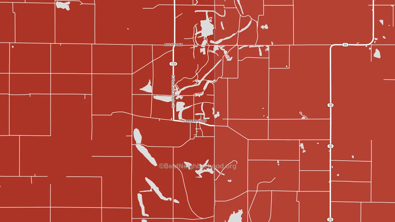 Pleasantville, IN block-group political-lean map