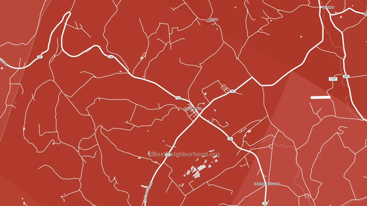 Pleasantville West St Clair, PA block-group political-lean map