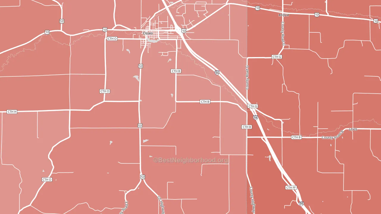 Pleasantville, WI block-group political-lean map