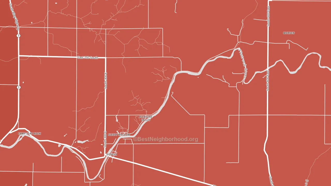 Pleasure Valley, IN block-group political-lean map