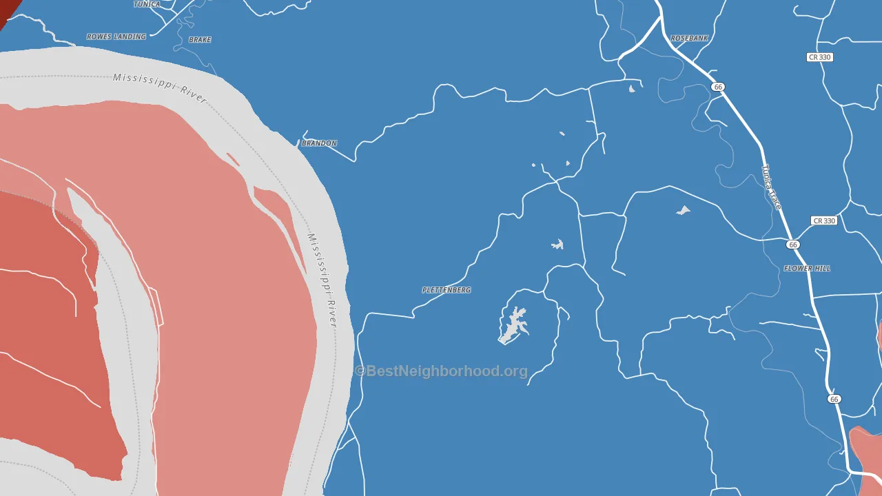 Plettenberg, LA block-group political-lean map