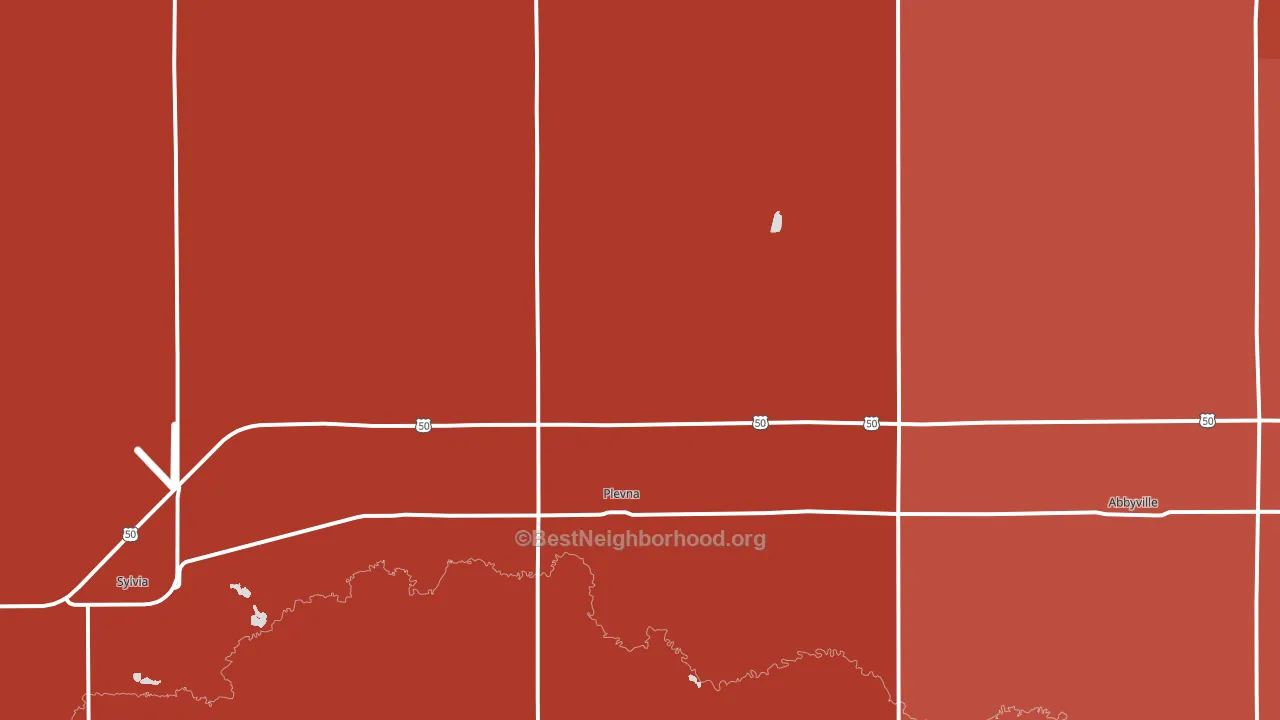 Plevna, KS block-group political-lean map