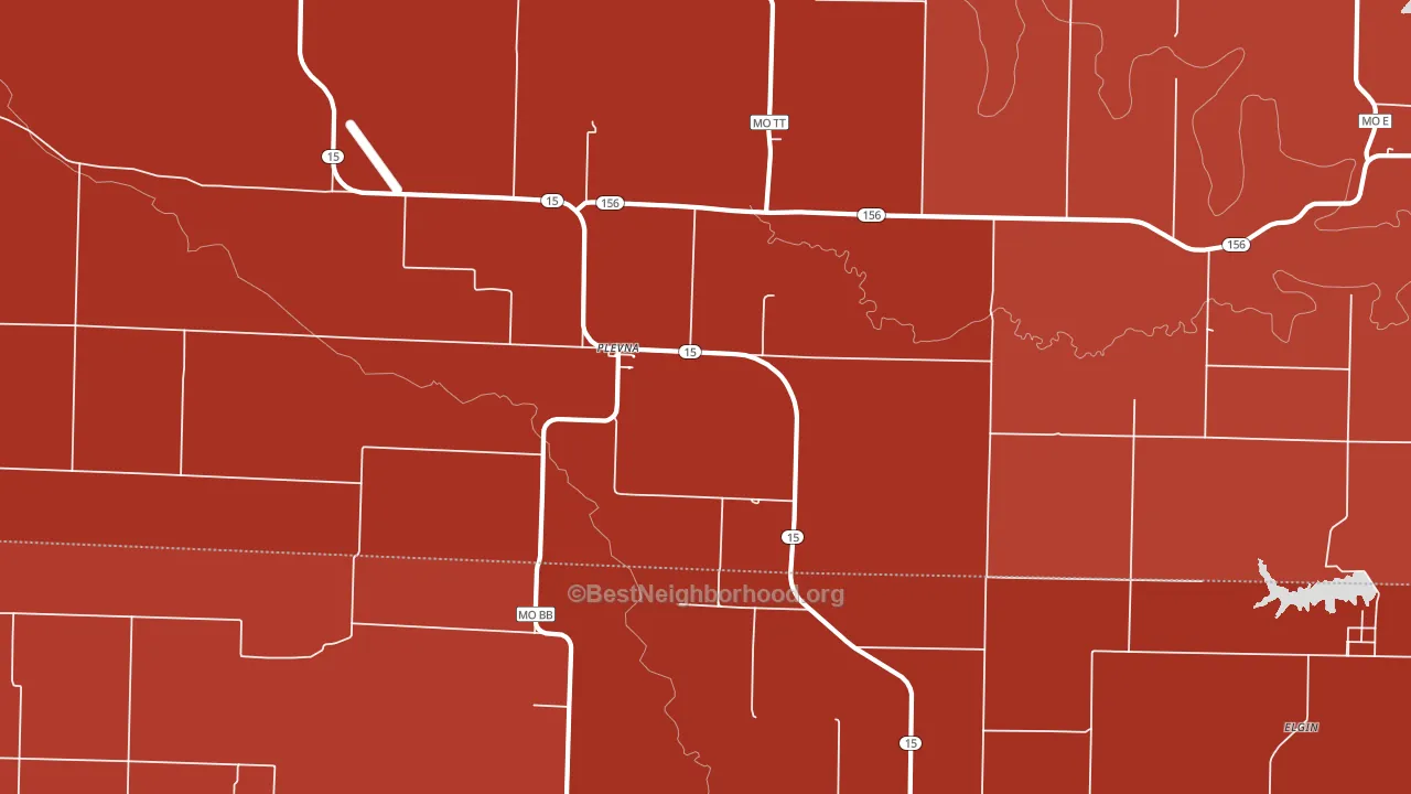 Plevna, MO block-group political-lean map