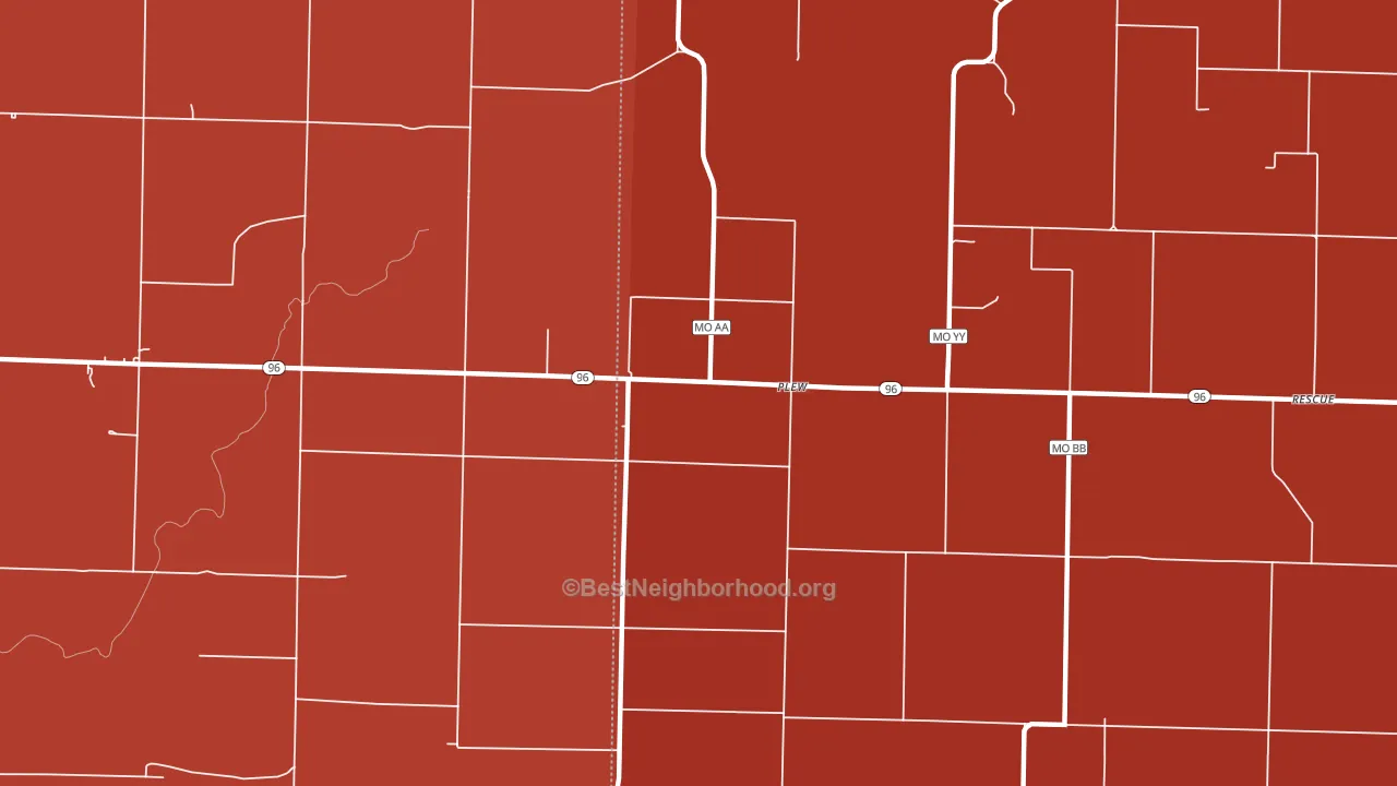 Plew, MO block-group political-lean map