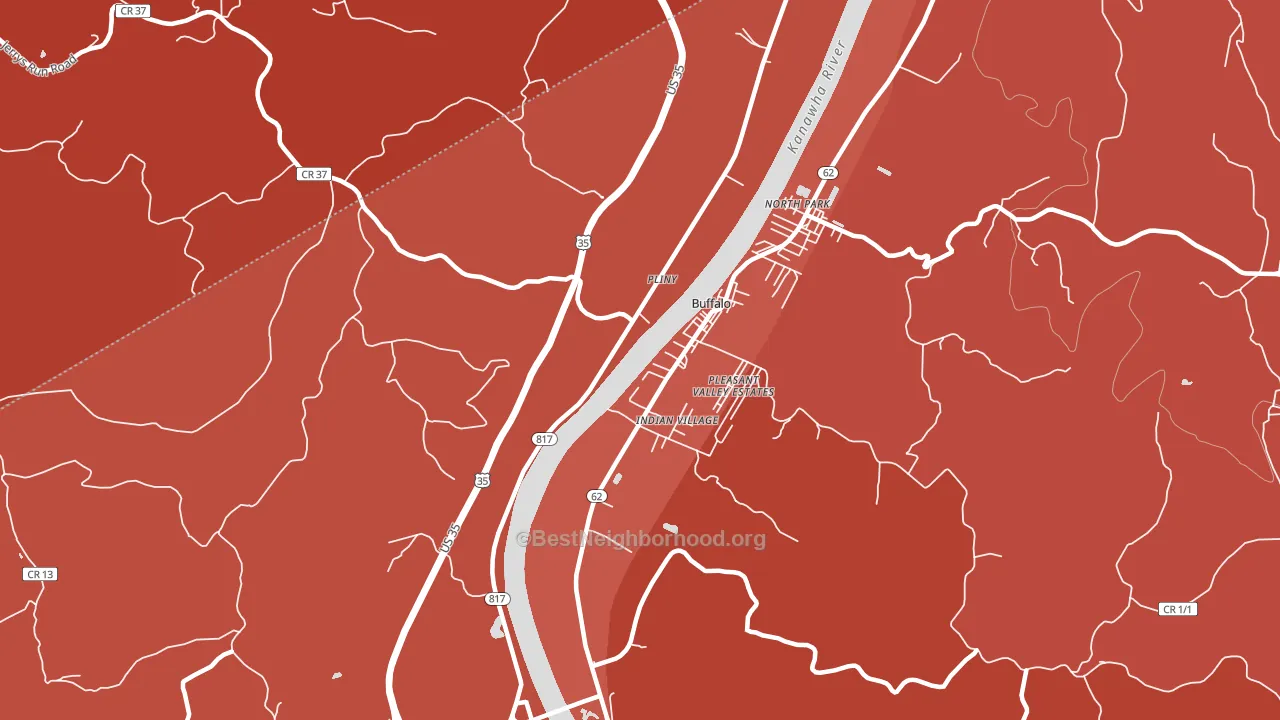 Pliny, WV block-group political-lean map