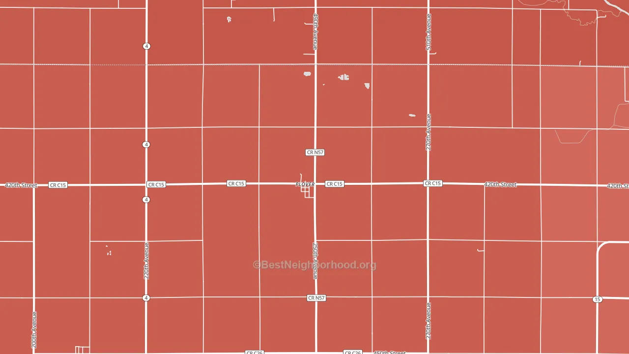 Plover, IA block-group political-lean map