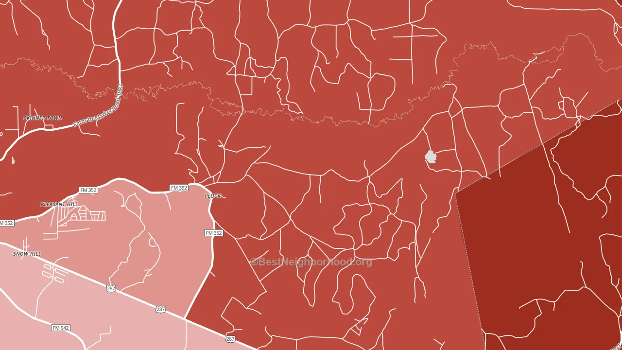 Pluck, TX block-group political-lean map