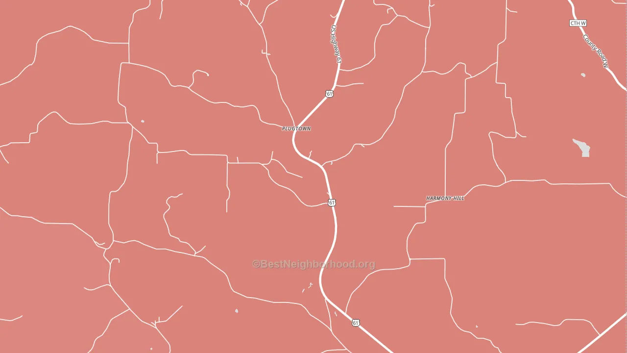 Plugtown, WI block-group political-lean map