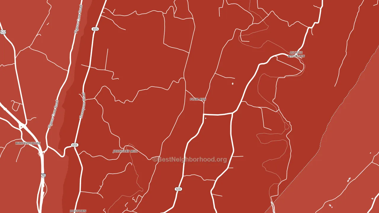 Plum Run, PA block-group political-lean map