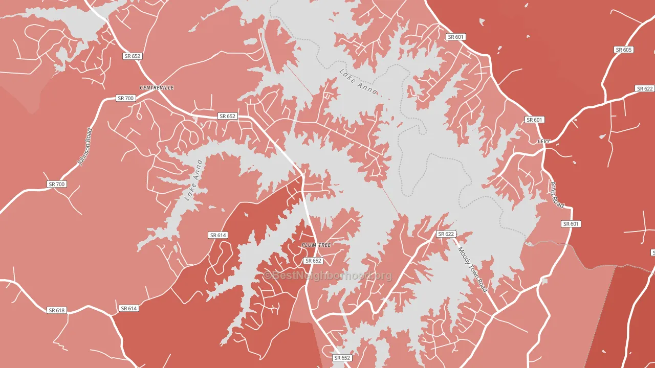 Plum Tree, VA block-group political-lean map