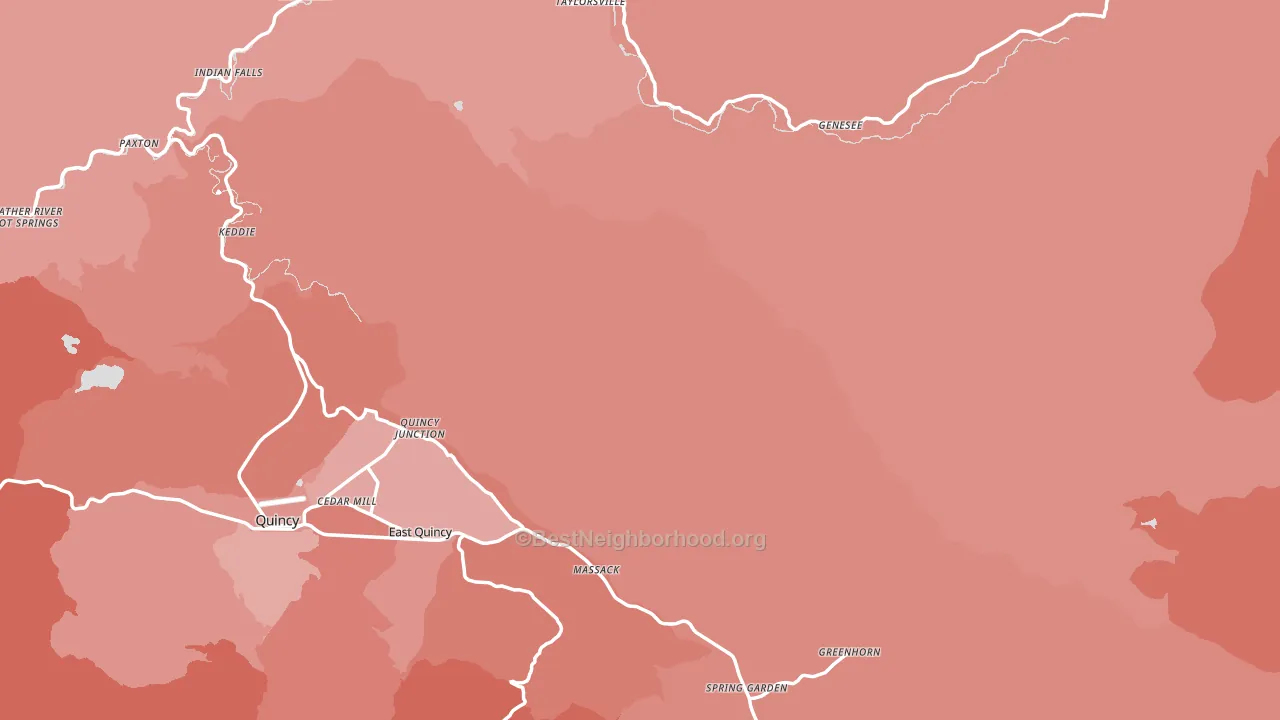 Plumas County, CA block-group political-lean map