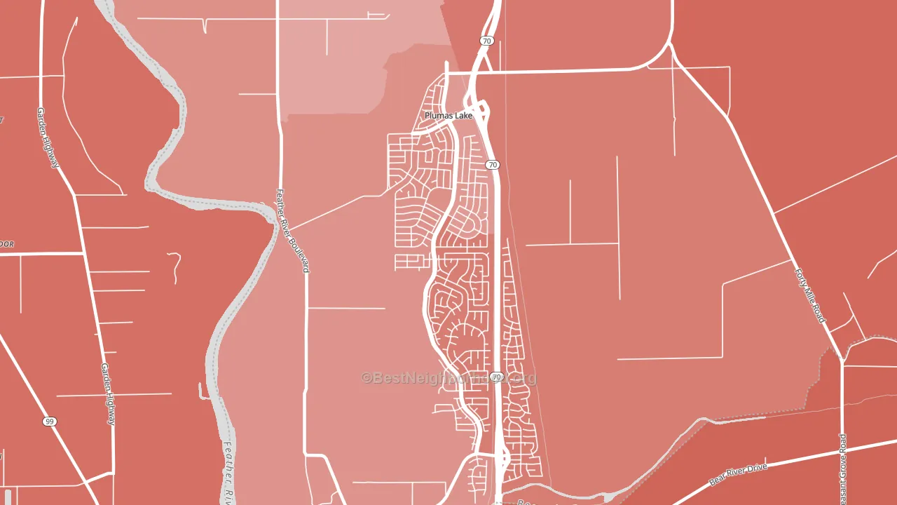 Plumas Lake, CA block-group political-lean map