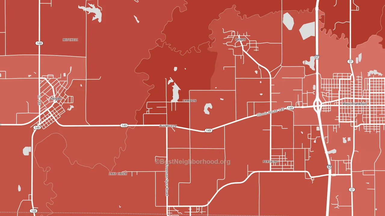 Plumfield, IL block-group political-lean map