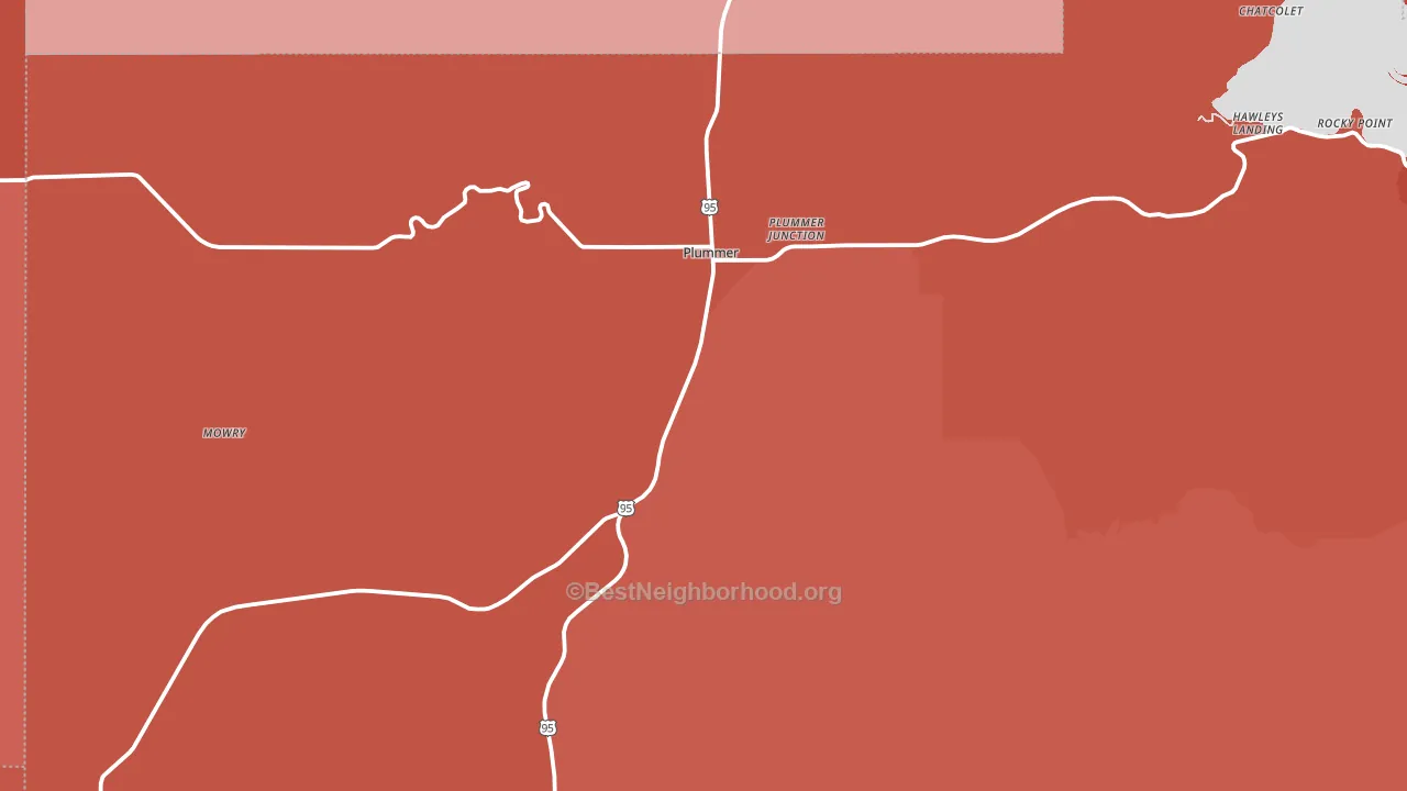 Plummer, ID block-group political-lean map