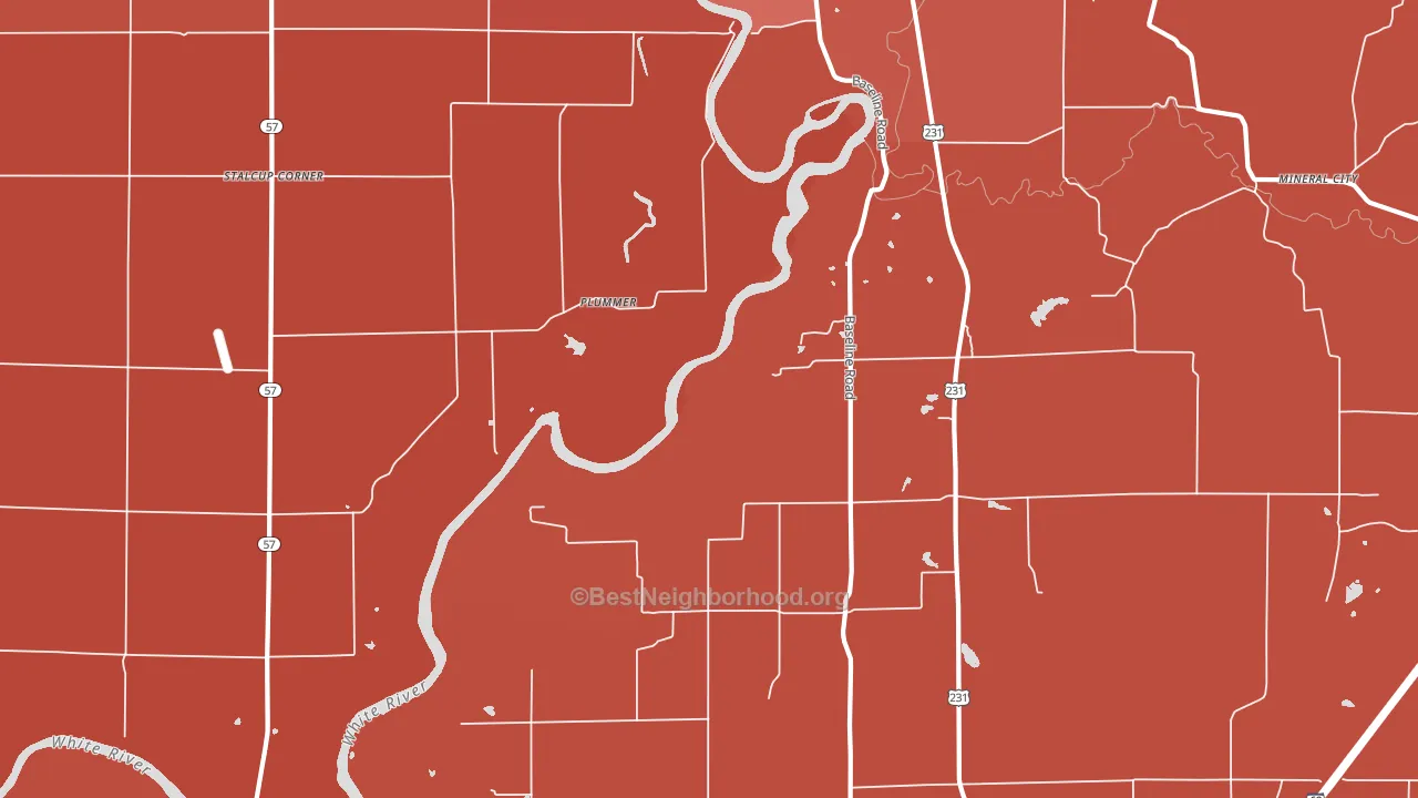 Plummer, IN block-group political-lean map