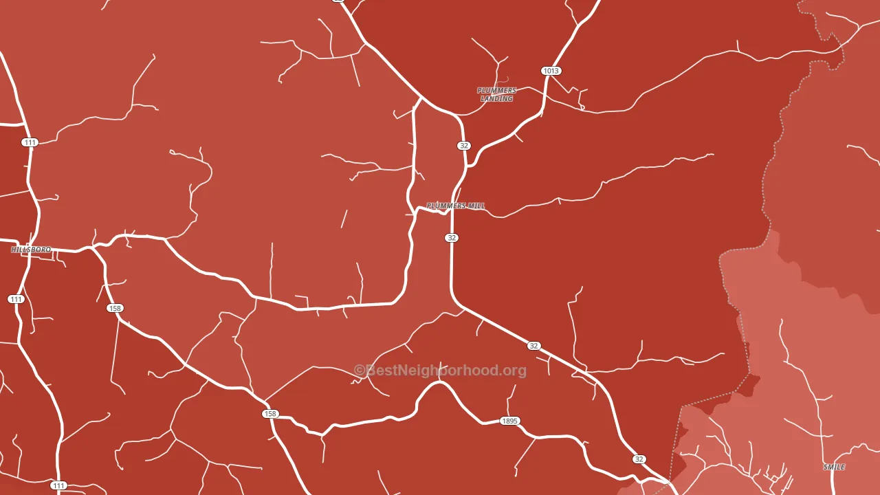 Plummers Mill, KY block-group political-lean map