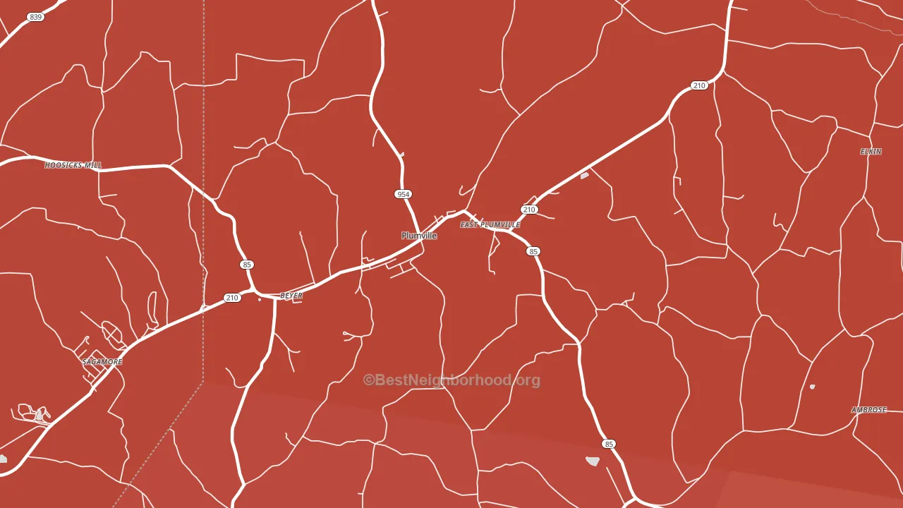 Plumville, PA block-group political-lean map
