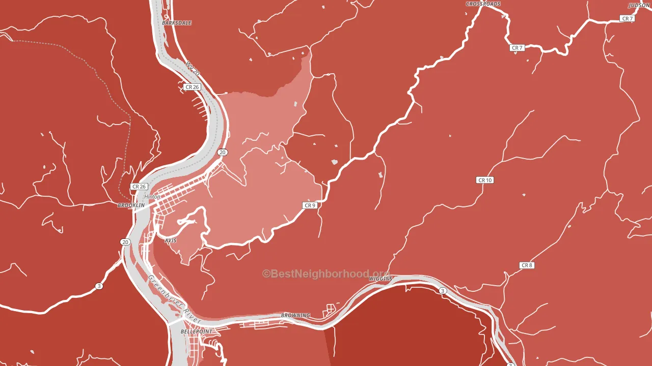 Pluto, WV block-group political-lean map