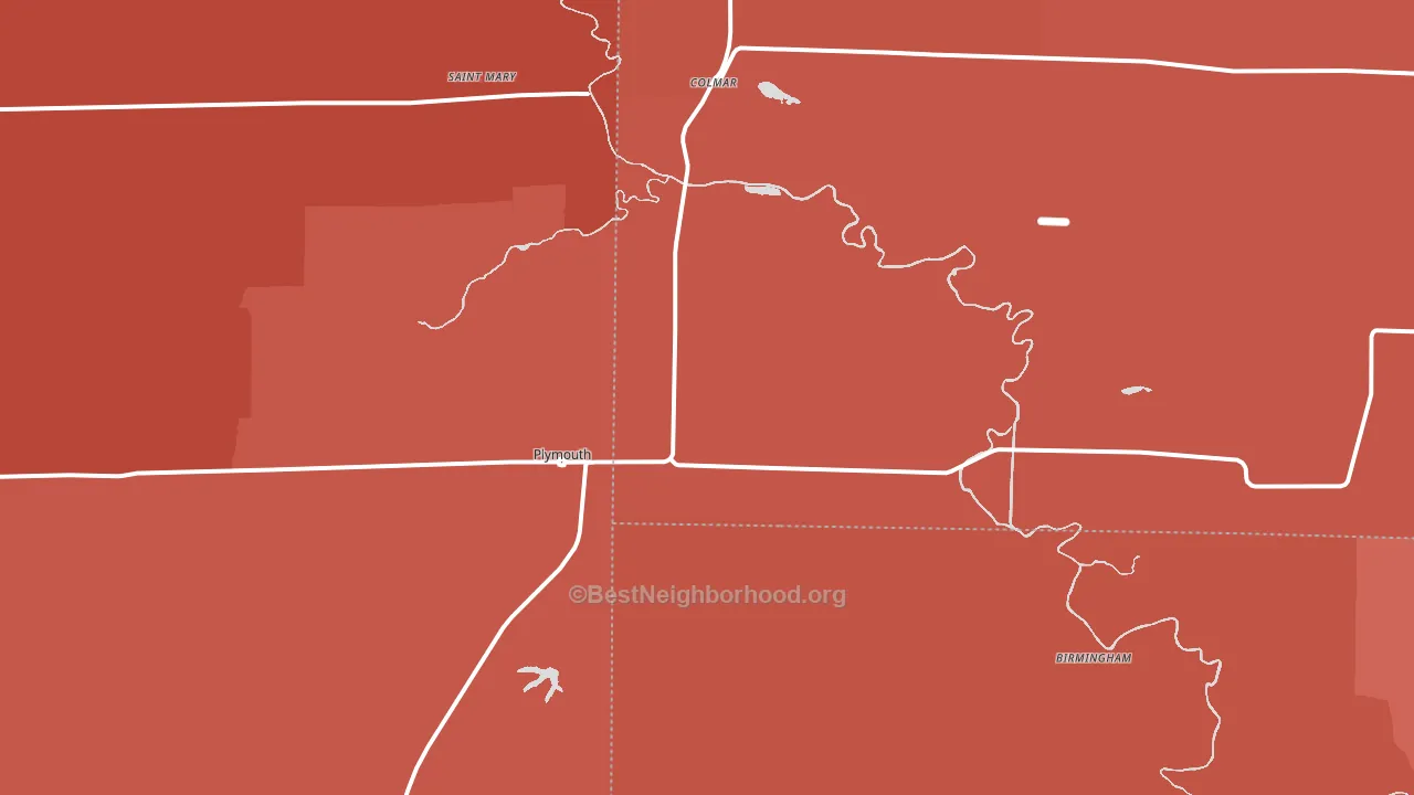 Plymouth, IL block-group political-lean map
