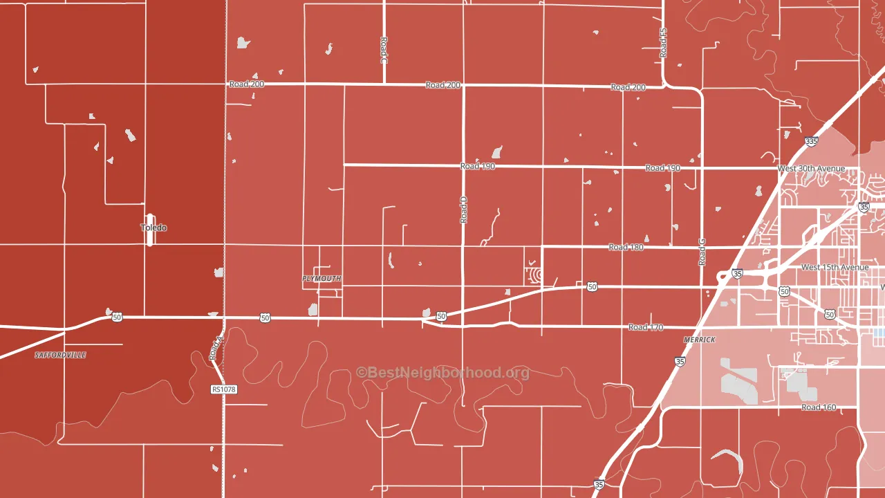 Plymouth, KS block-group political-lean map