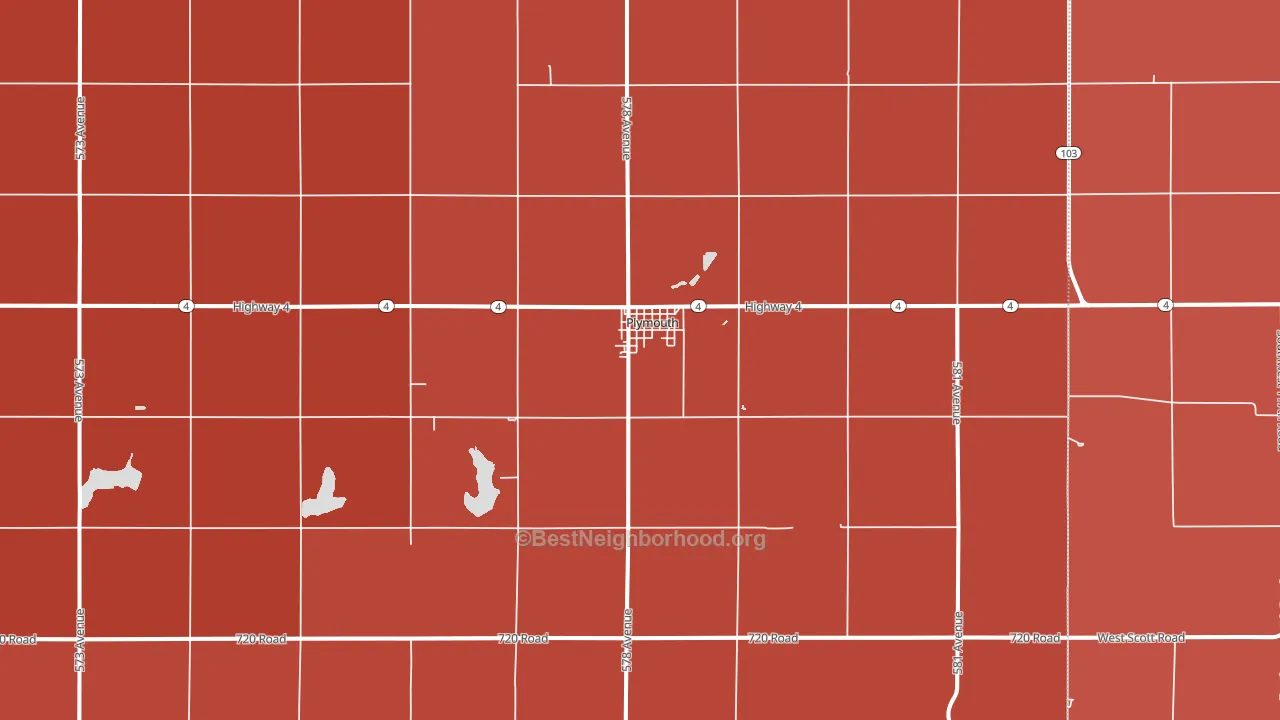 Plymouth, NE block-group political-lean map