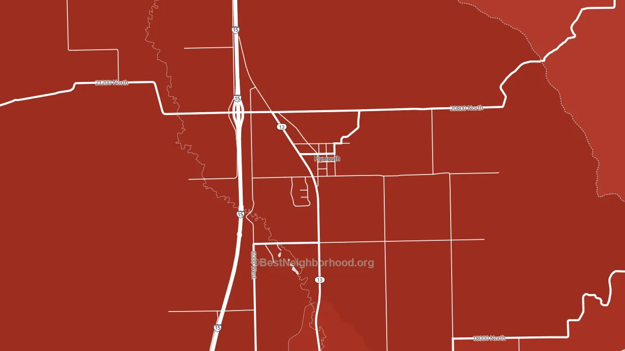 Plymouth, UT block-group political-lean map