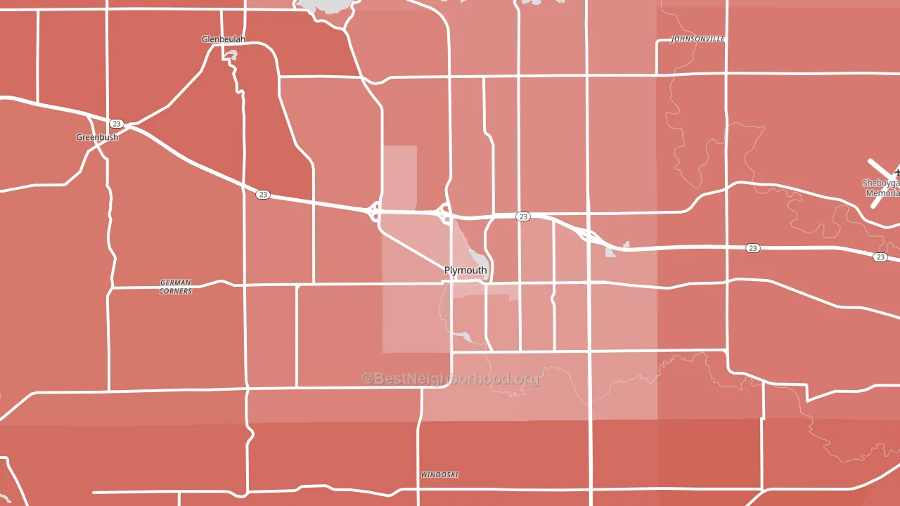 Plymouth, WI block-group political-lean map