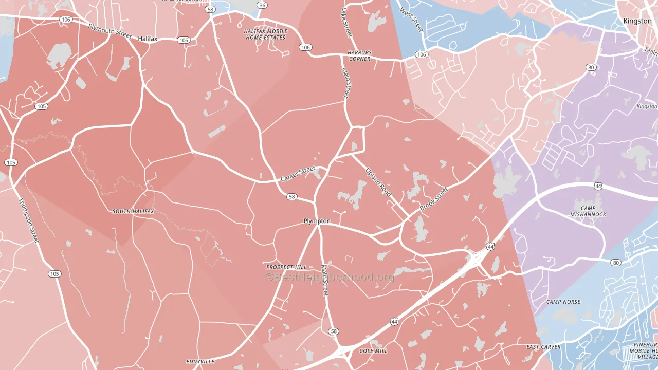 Plympton, MA block-group political-lean map