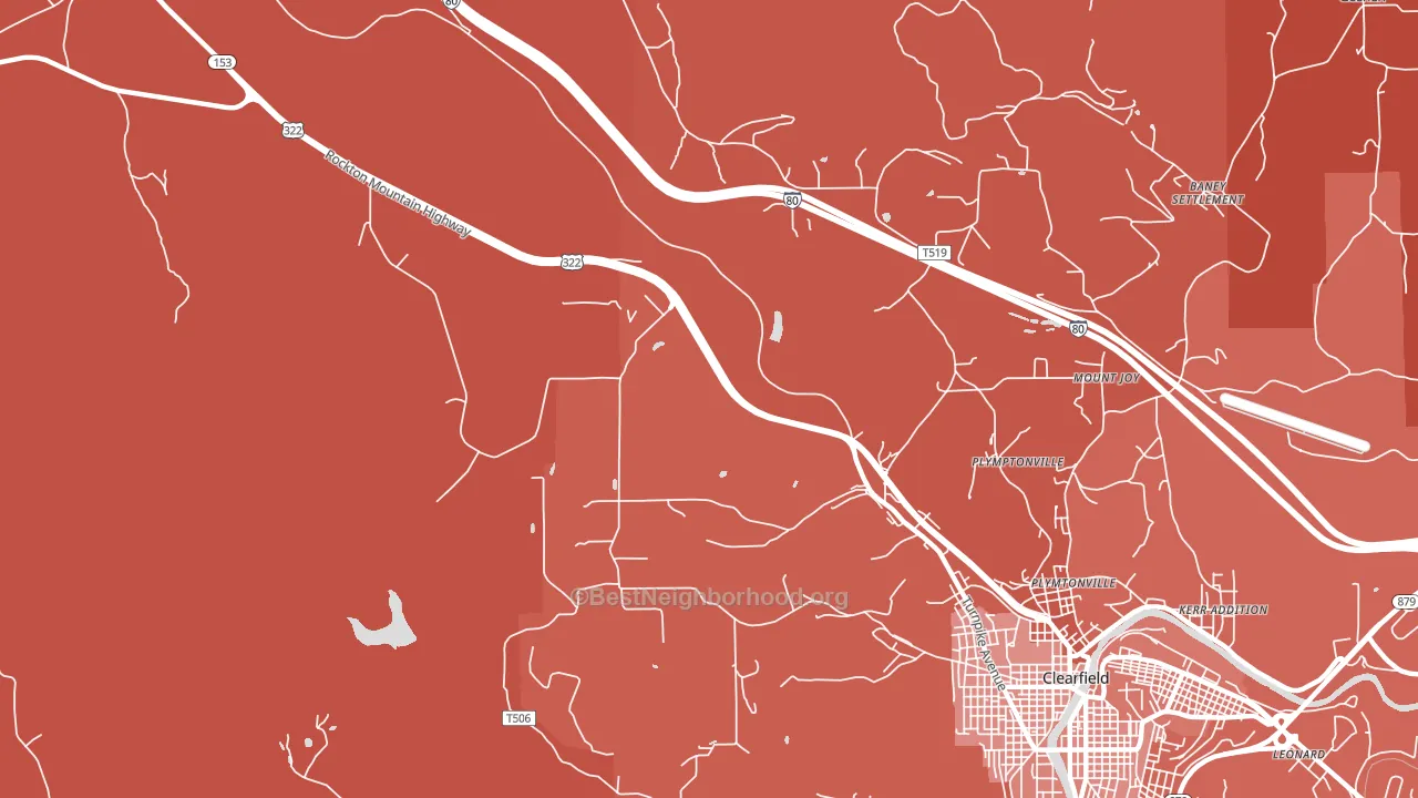 Plymptonville, PA block-group political-lean map
