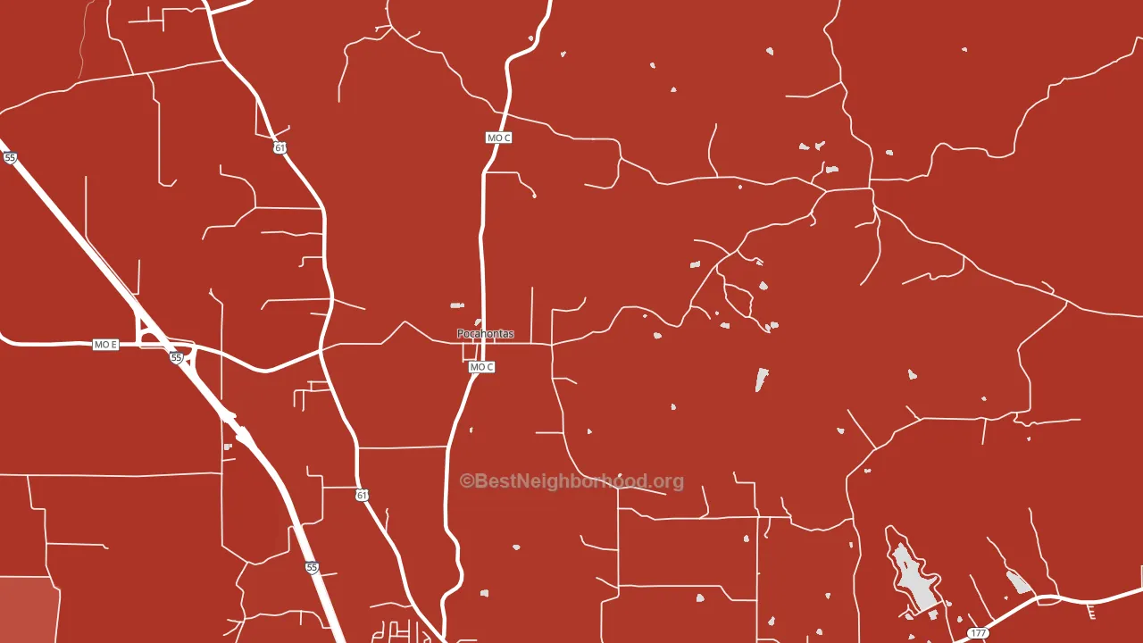 Pocahontas, MO block-group political-lean map