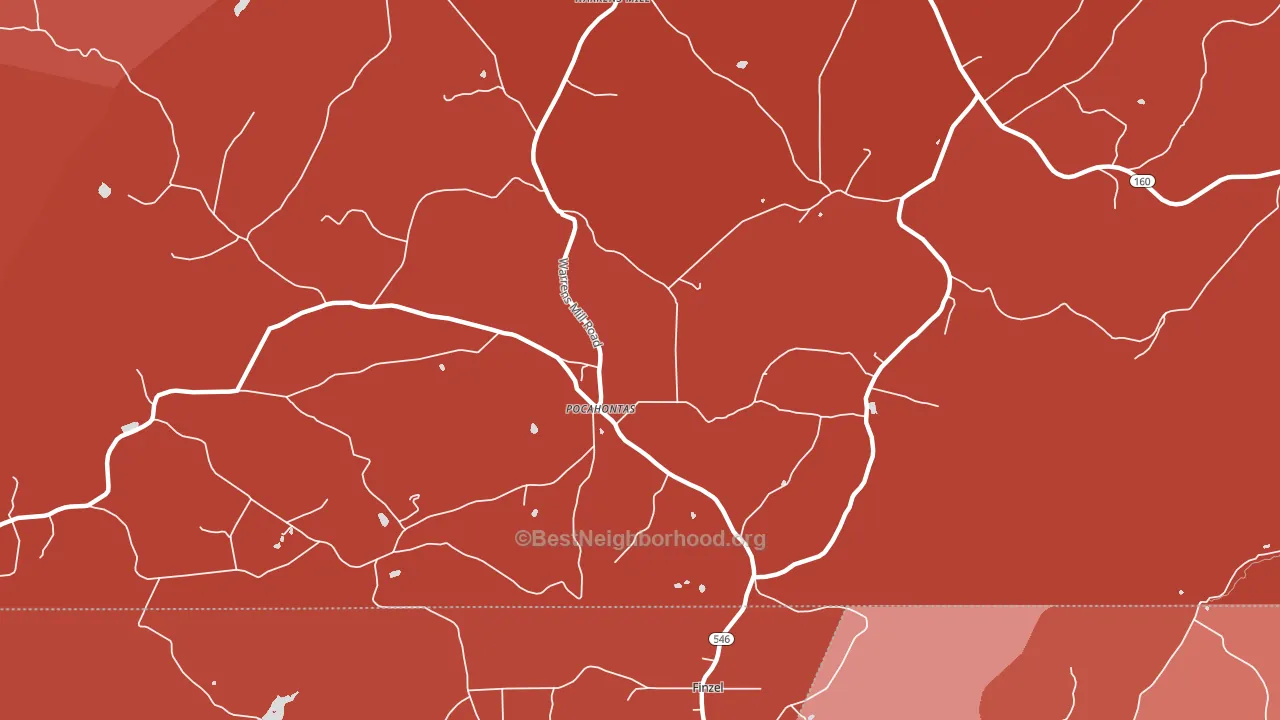 Pocahontas, PA block-group political-lean map