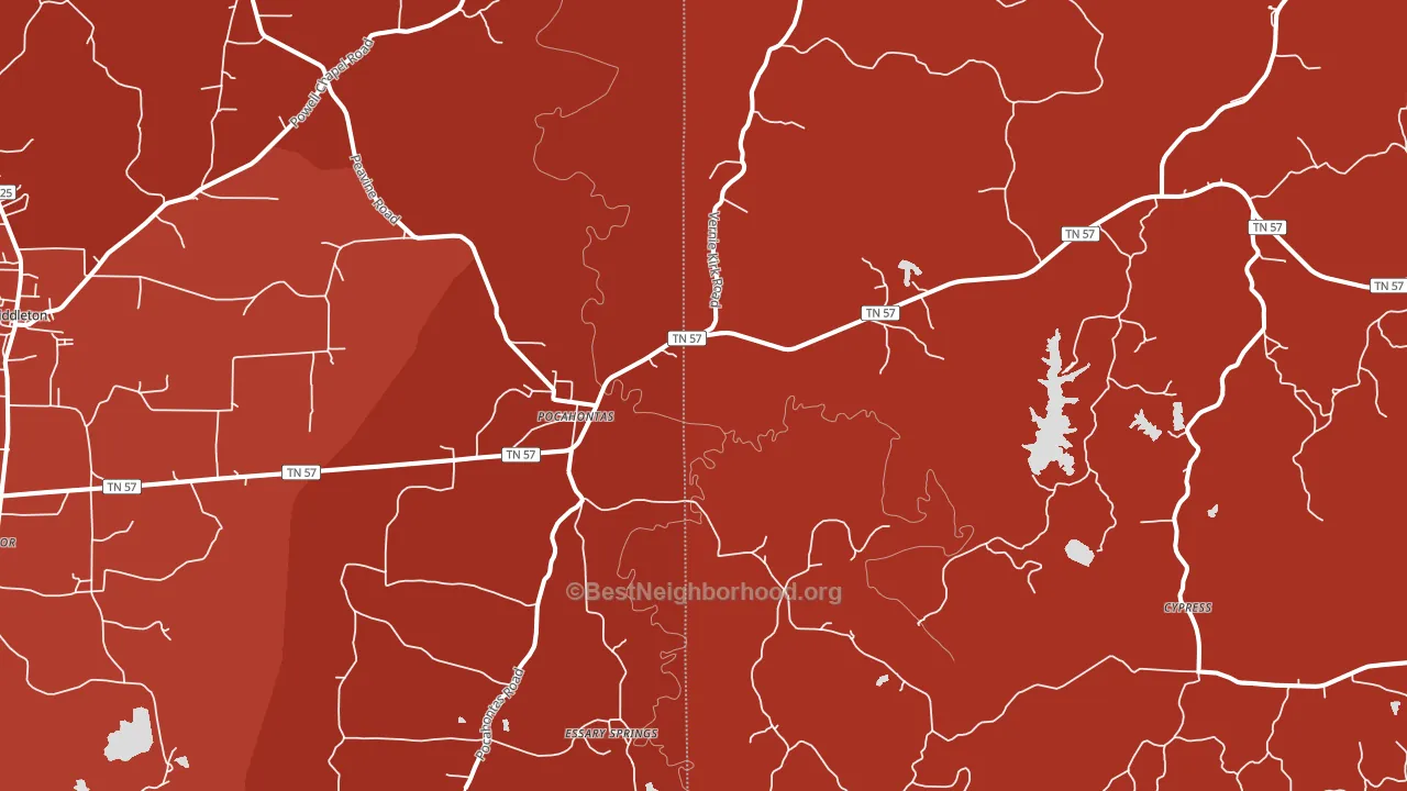 Pocahontas, TN block-group political-lean map