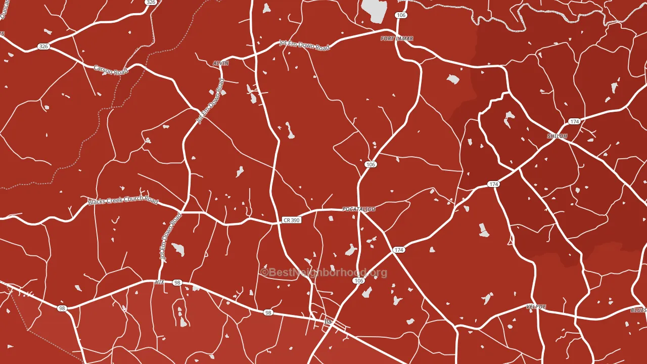 Pocataligo, GA block-group political-lean map