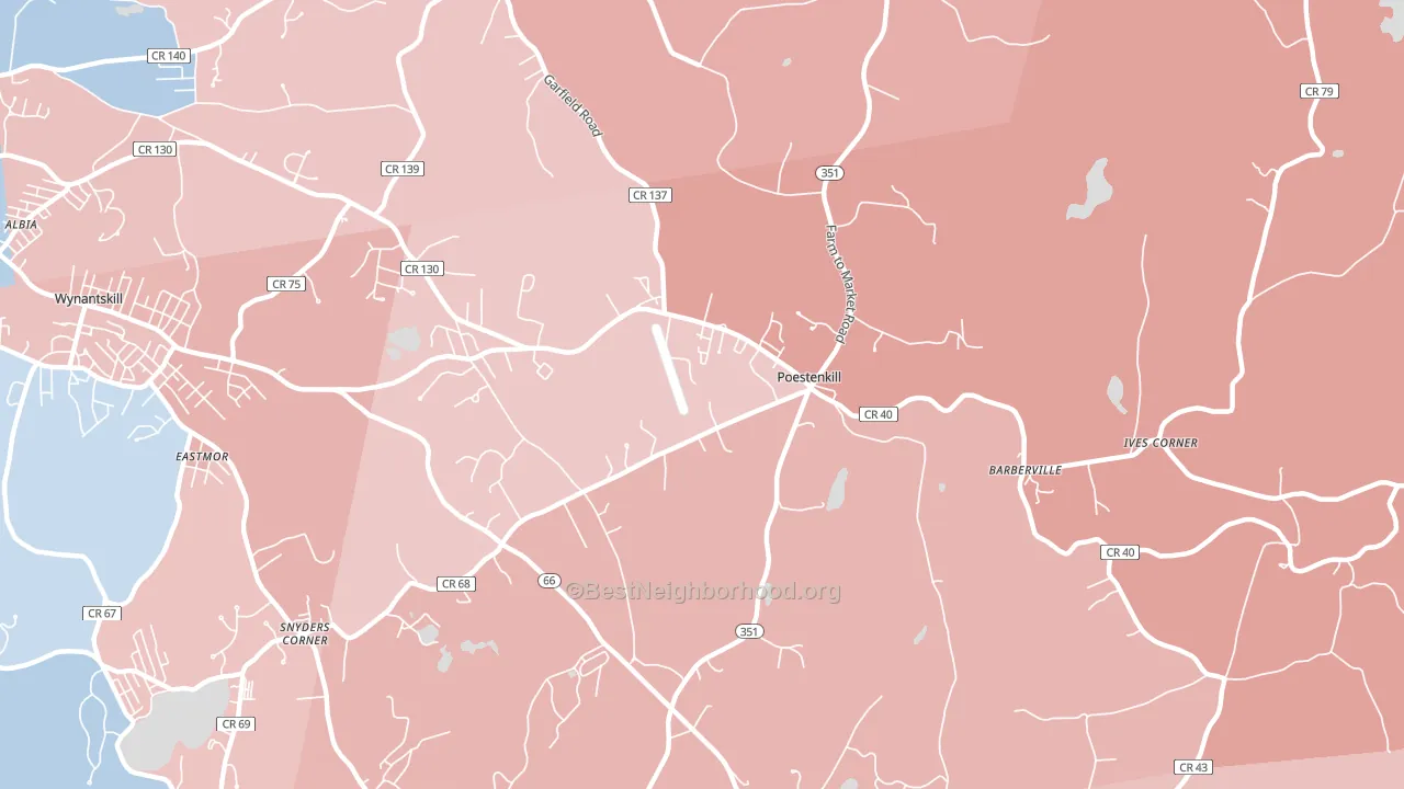 Poestenkill, NY block-group political-lean map