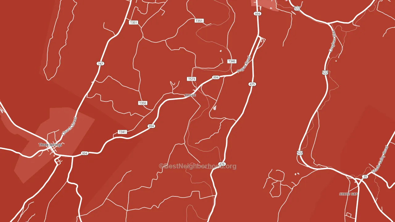 Pogue, PA block-group political-lean map
