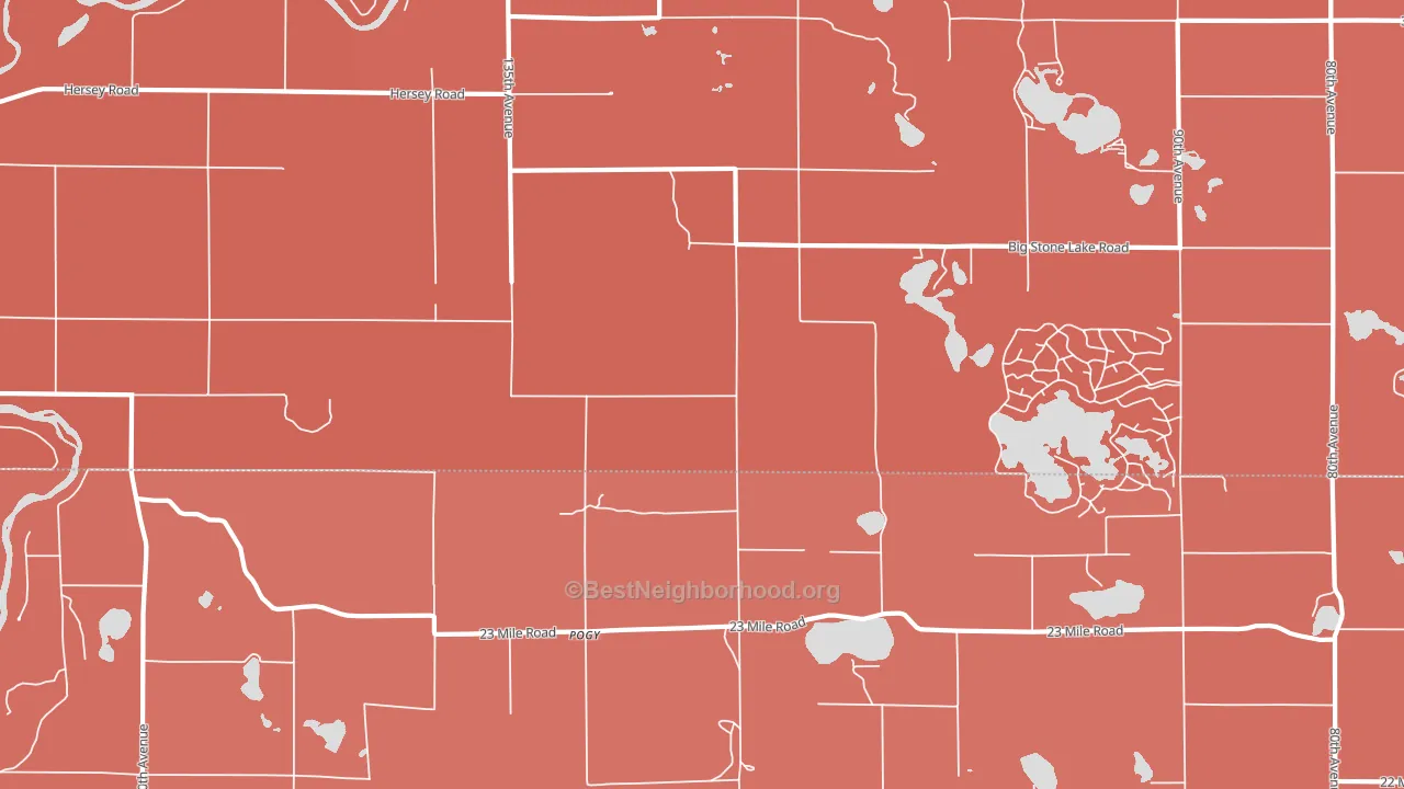 Pogy, MI block-group political-lean map