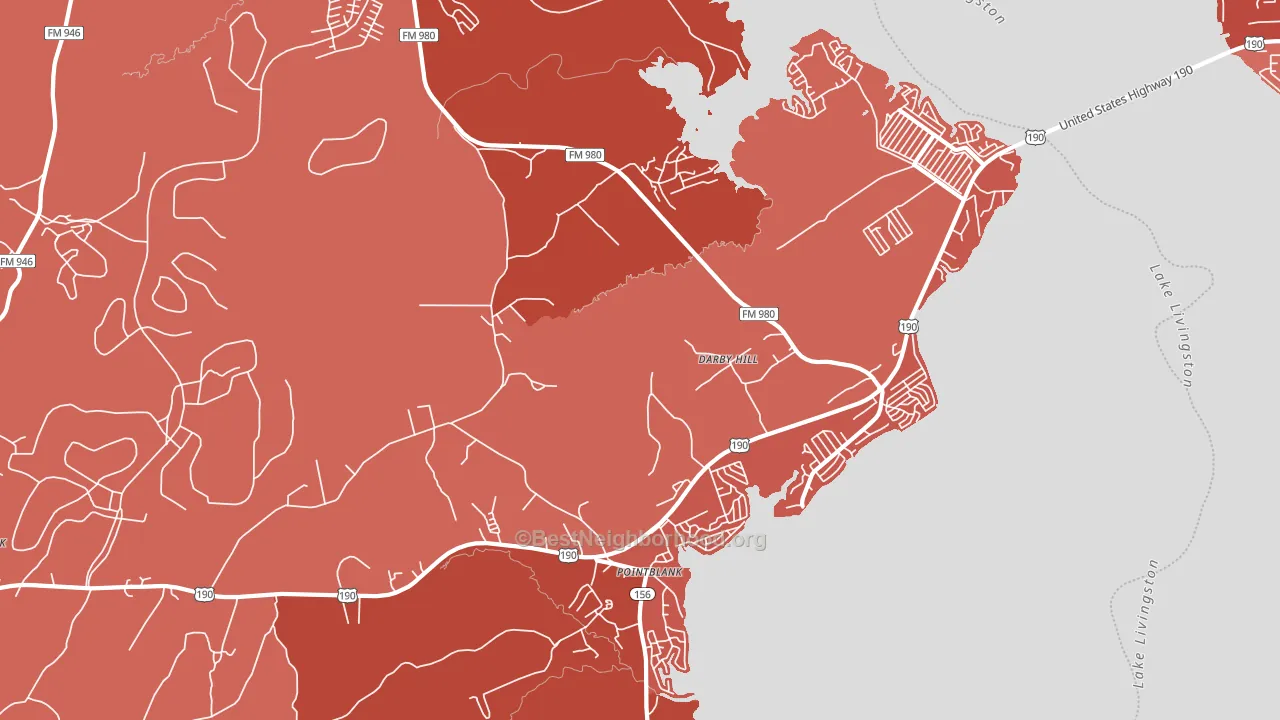 Point Blank, TX block-group political-lean map