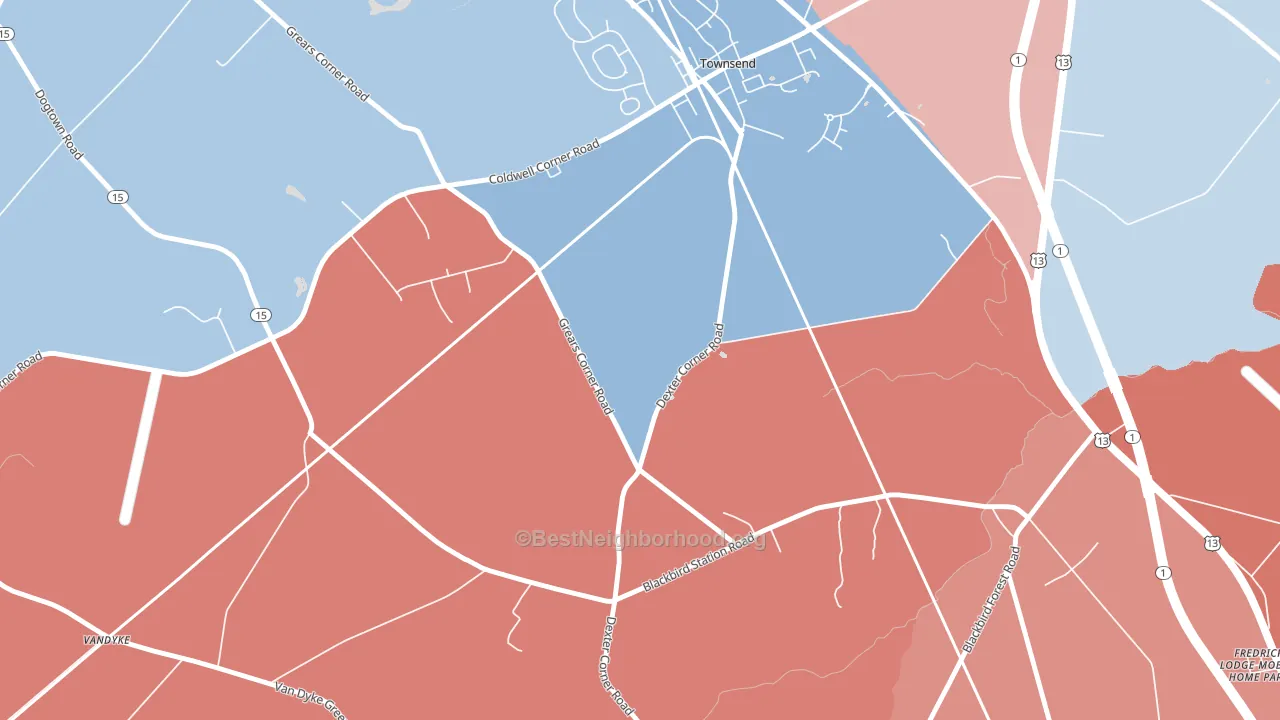 Point Breeze, DE block-group political-lean map