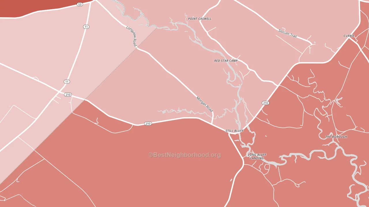 Point Caswell, NC block-group political-lean map