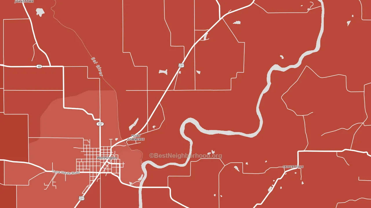 Point Commerce, IN block-group political-lean map