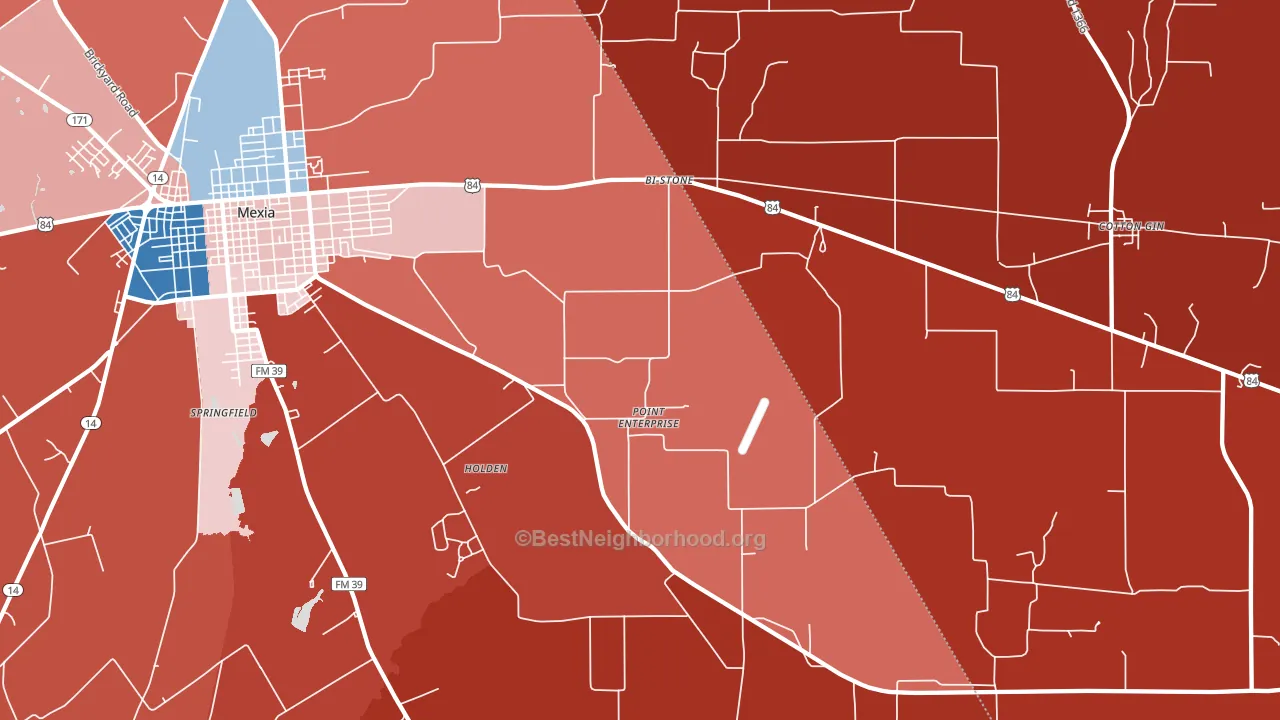 Point Enterprise, TX block-group political-lean map