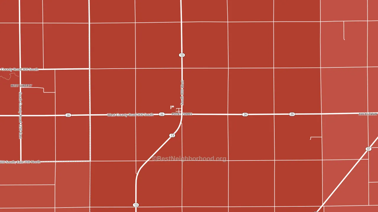 Point Isabel, IN block-group political-lean map