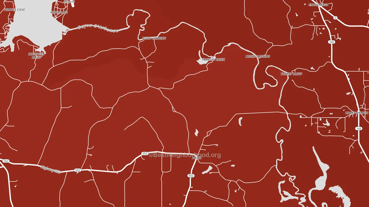 Point, LA block-group political-lean map