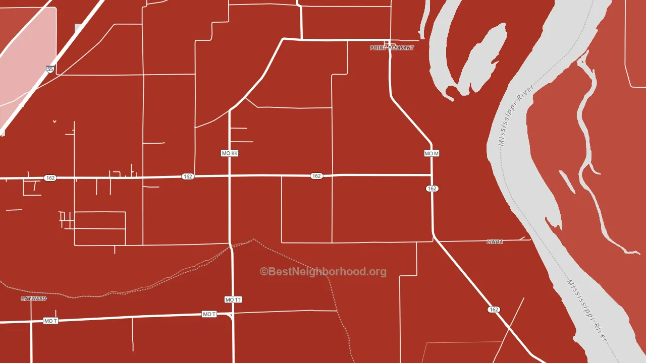 Point Pleasant, MO block-group political-lean map