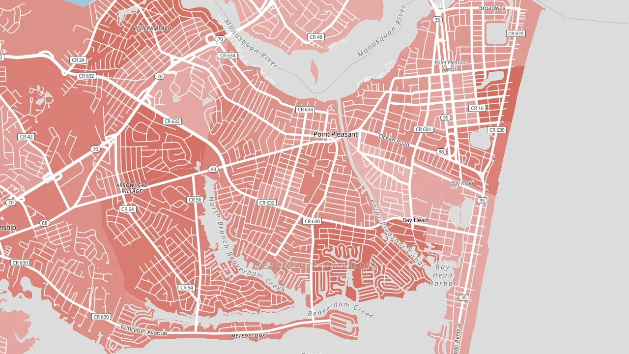 Point Pleasant, NJ block-group political-lean map