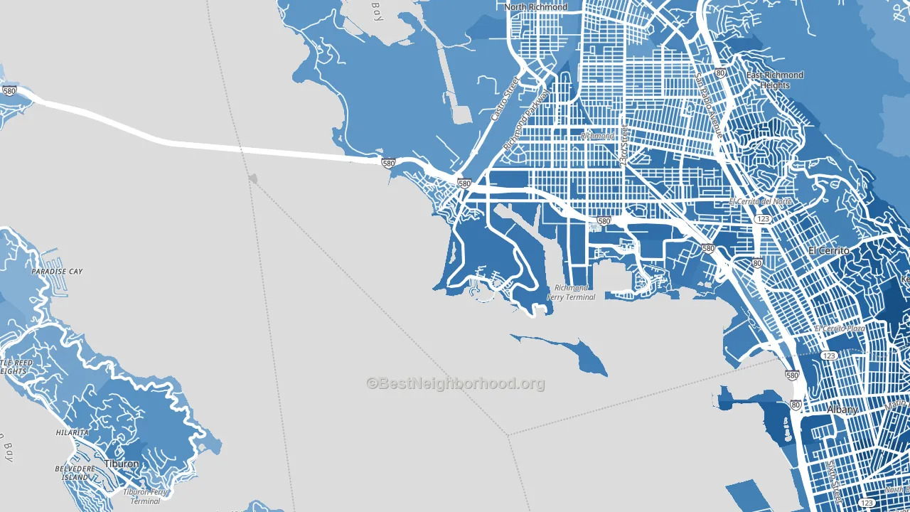 Point Richmond, Richmond, CA block-group political-lean map