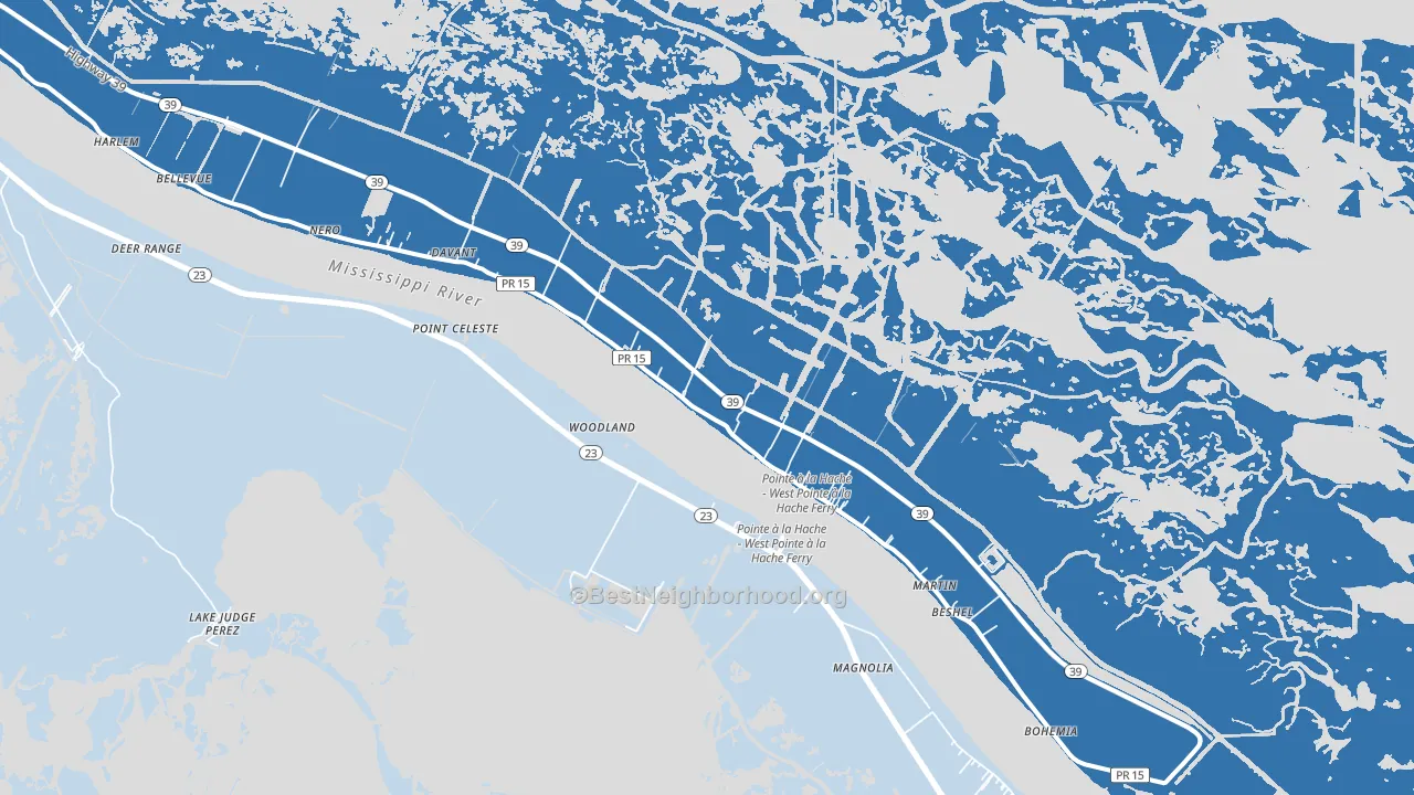 Pointe a la Hache, LA block-group political-lean map