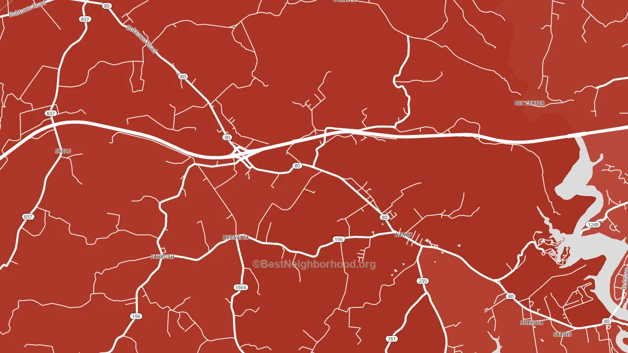 Pointer, KY block-group political-lean map
