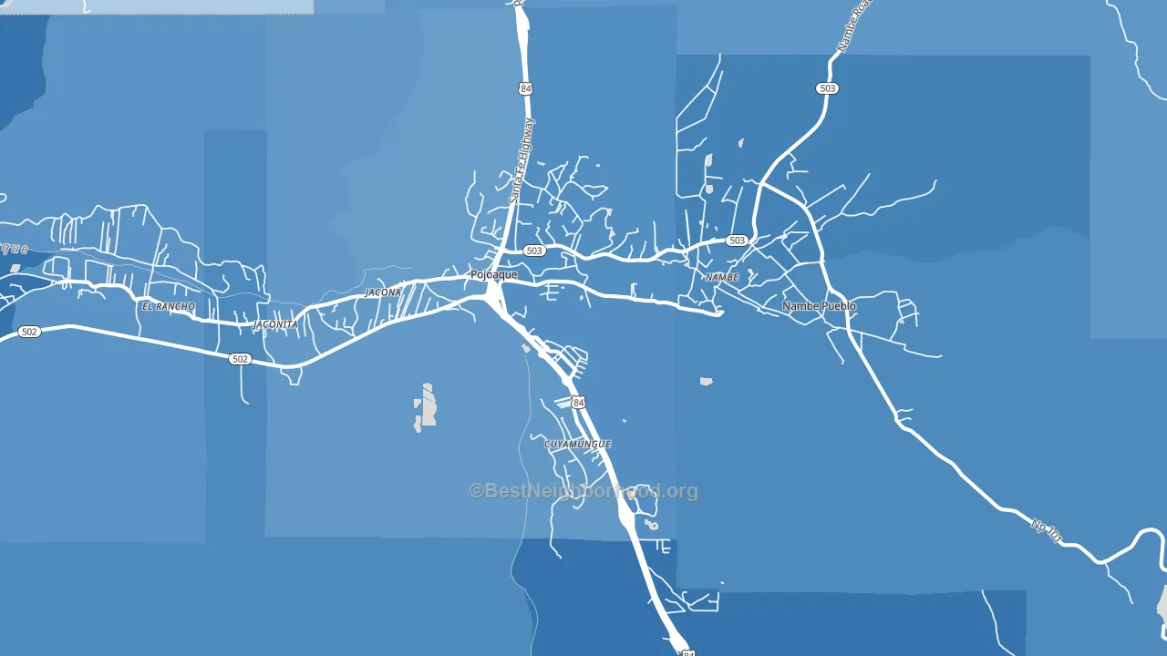 Pojoaque, NM block-group political-lean map