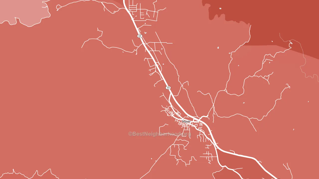 Poland Junction, AZ block-group political-lean map